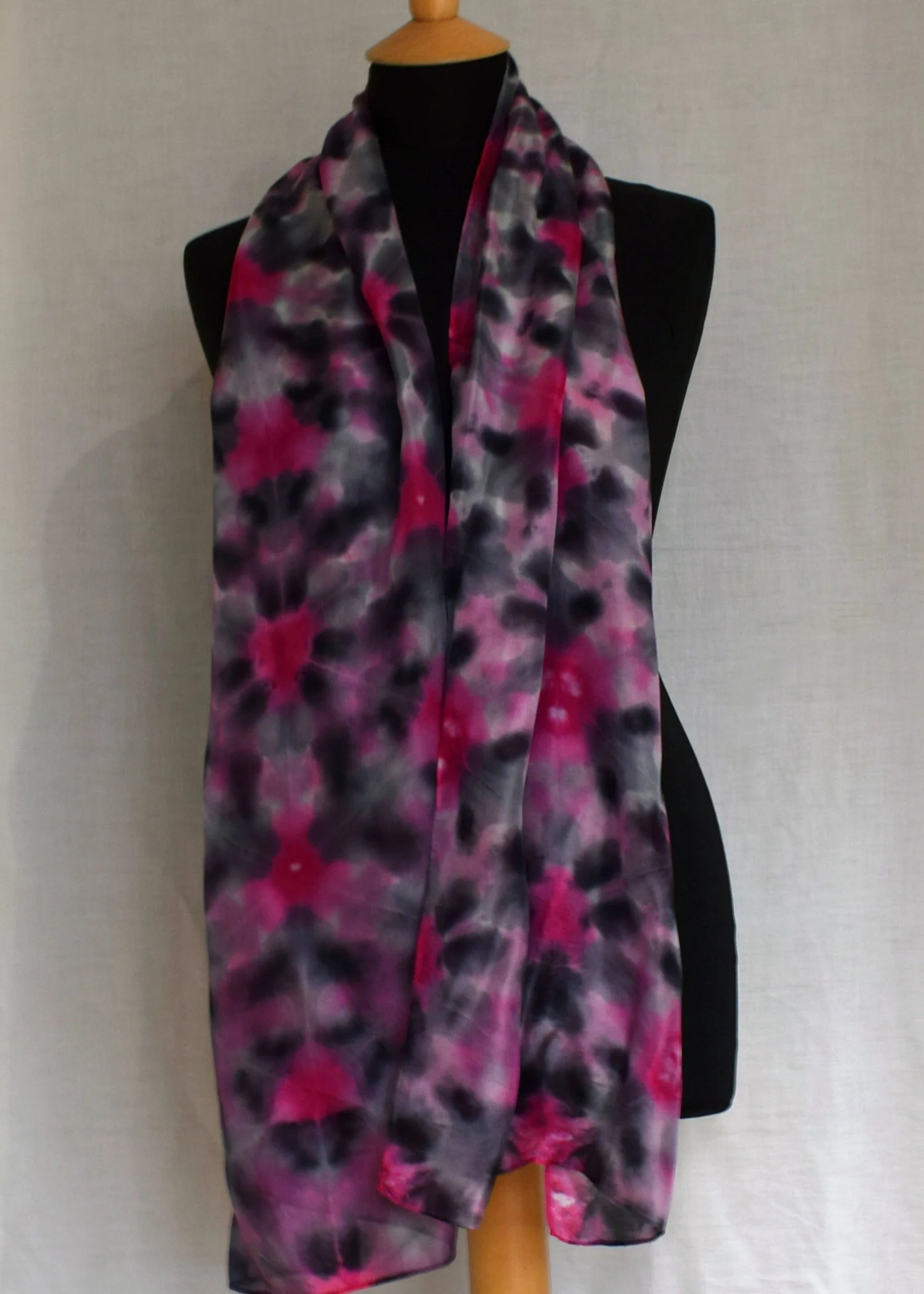 Romor Designs Itajime silk scarf - S888 - loose on mannequin.JPG