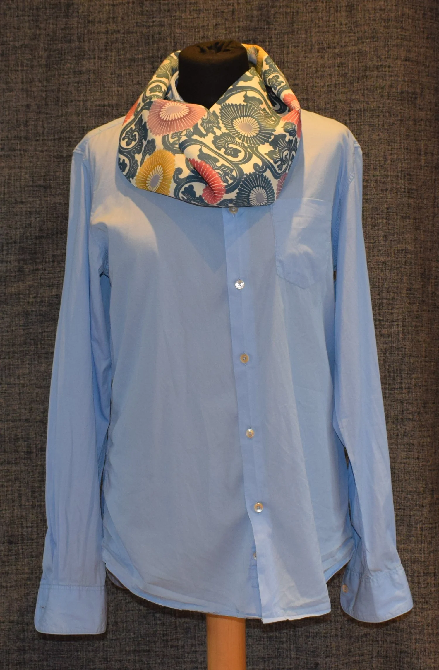 Romor Designs Kimono silk scarf - VS165 - double on mannequin.JPG