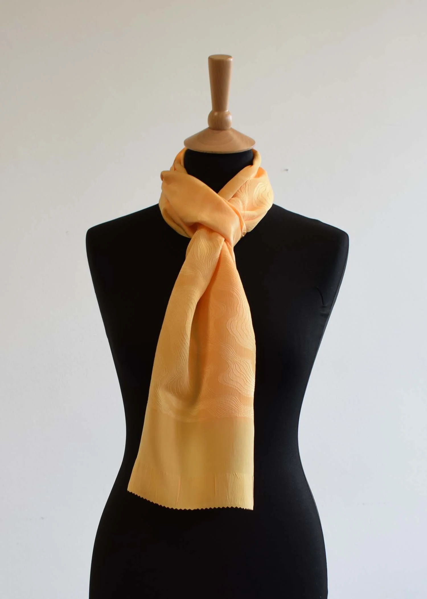 Romor Designs kimono silk straight scarf - VS348 - tied on mannequin.JPG