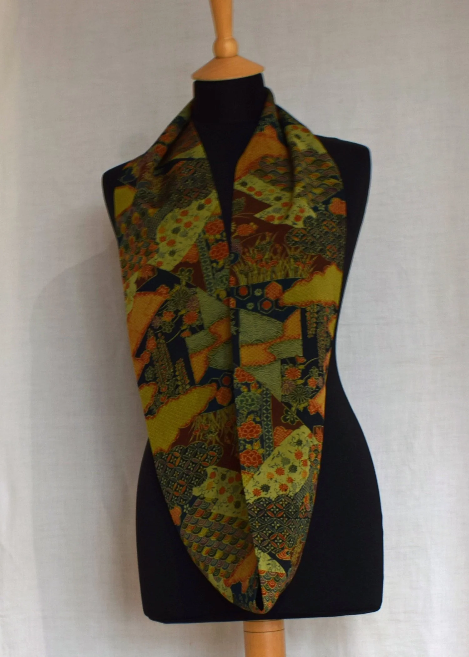 Romor Designs Vintage kimono silk scarf - VS377 - single on mannequin.JPG