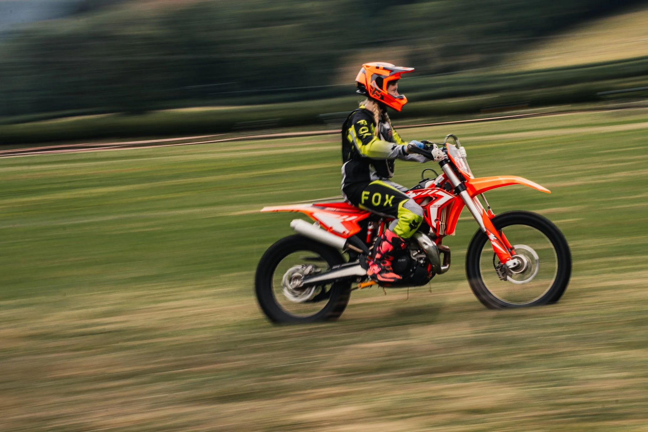 Motorbike moving at high speed