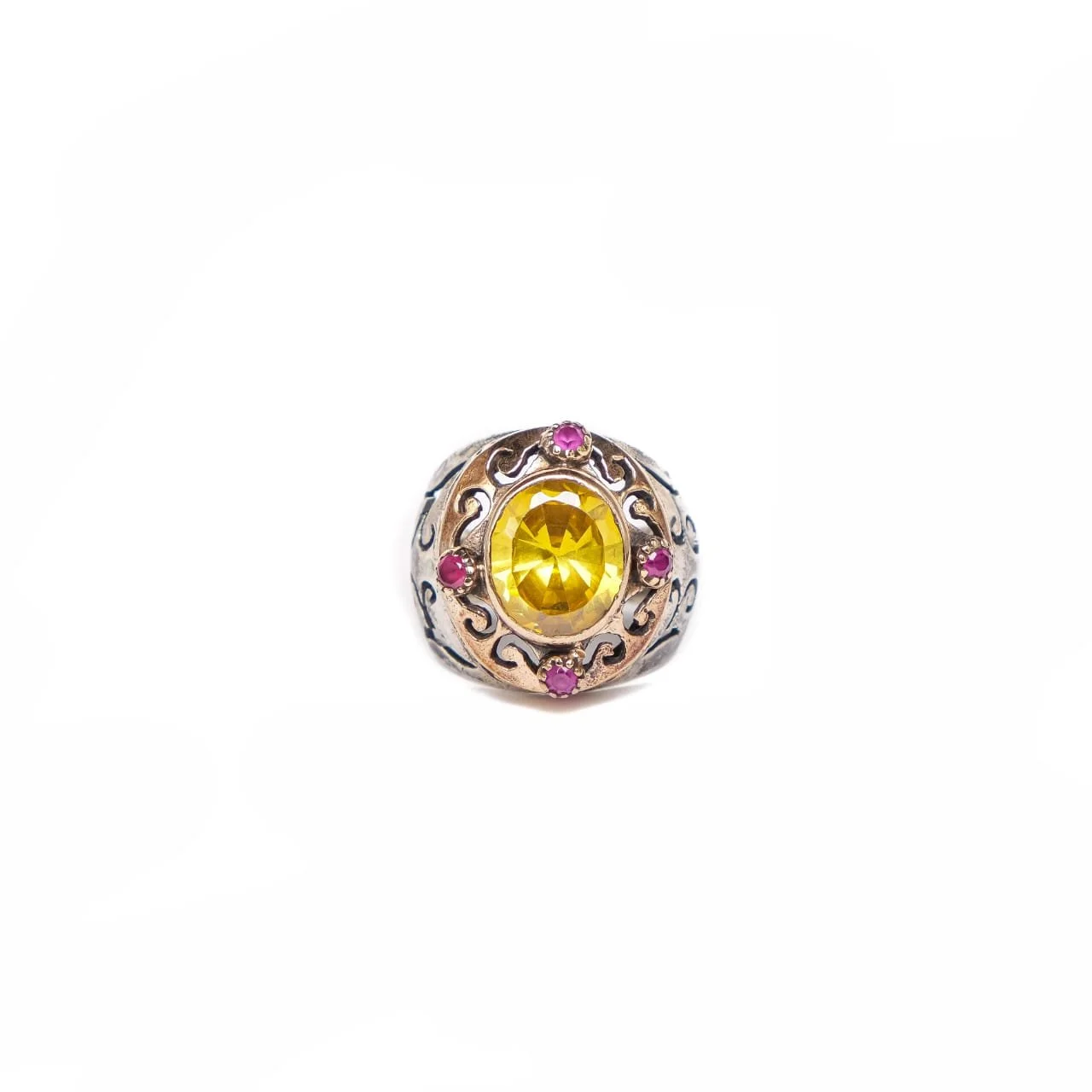 Item #10: June8 Fine Jewels Citrin Oval Cut Ring with Rubies (Copy)