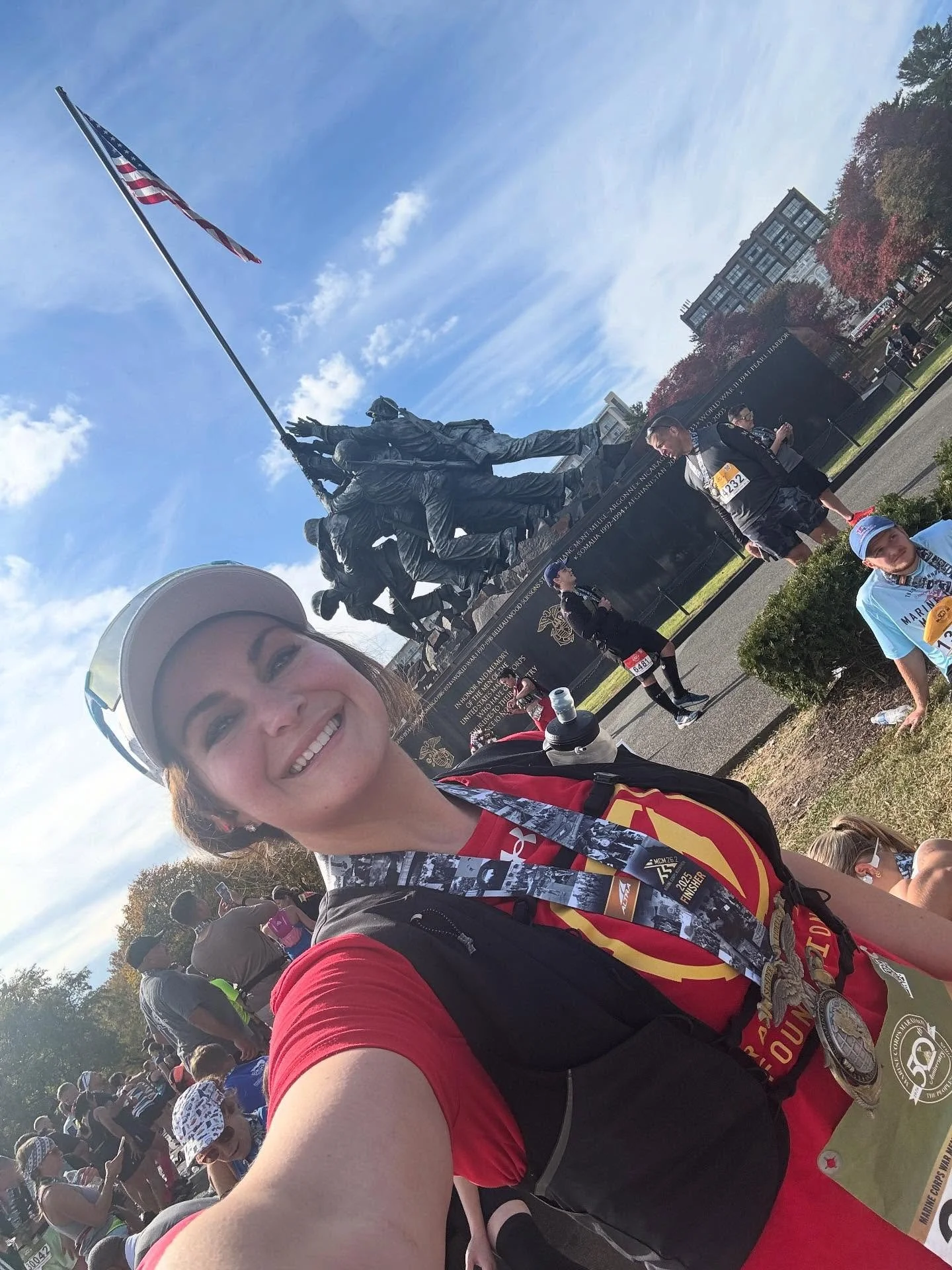 MARATHON MEDAL FREAKING MONDAY!! Been waiting a long time to post this one, and so honored to have run the 50th @marinecorpsmarathon in support of @travismanionfoundation. The most perfect weather, all the training paid off, and so grateful for whoev