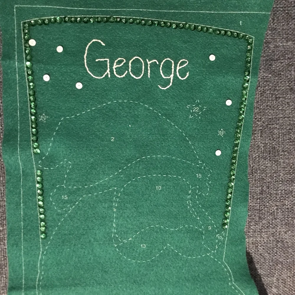 Dimensions Felt Applique Sequin Father Christmas Stocking Personalised Name.jpg