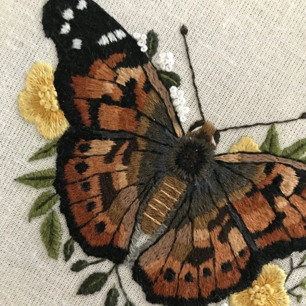 Painted Lady Butterfly Needle Painting 