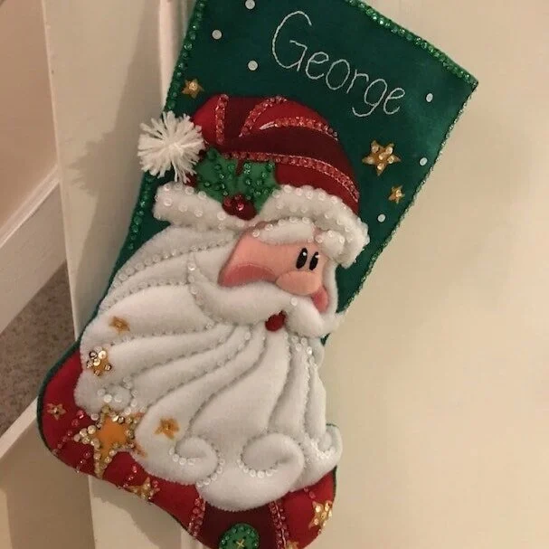 Father Christmas Felt Applique Stocking 