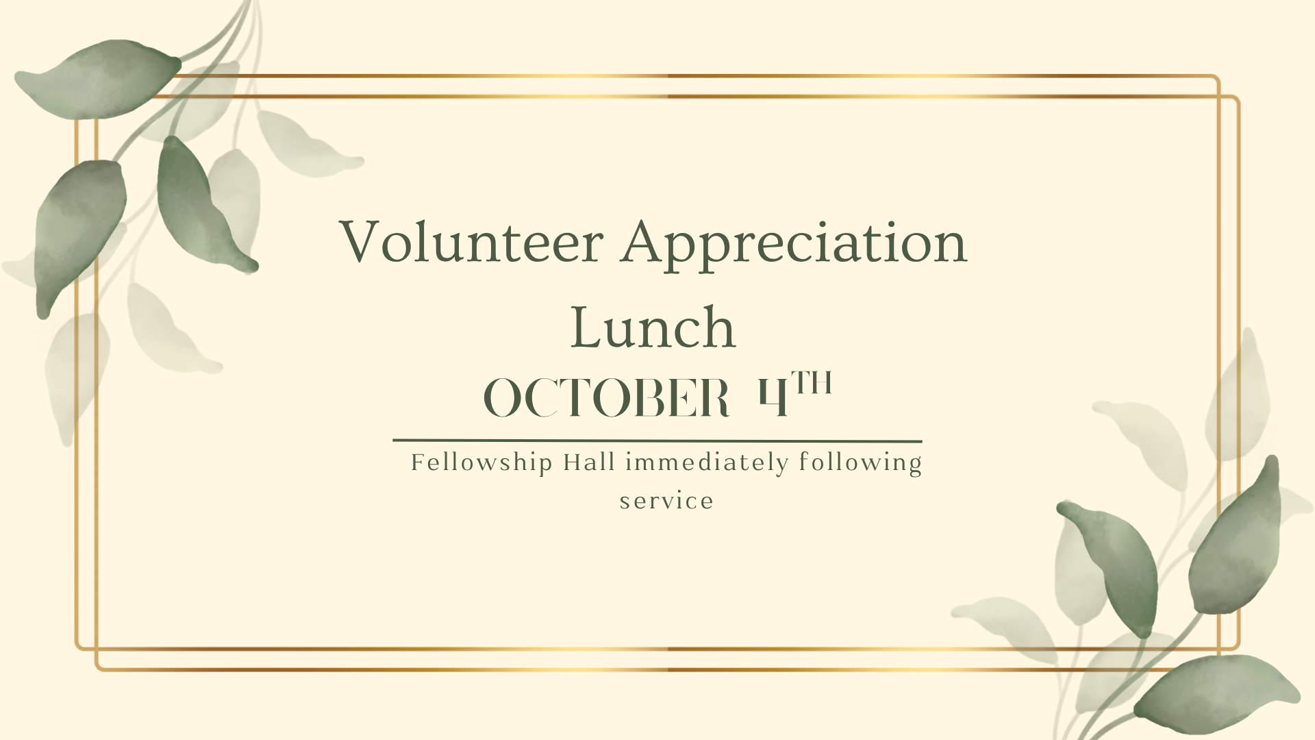 Volunteer Appreciation Lunch
