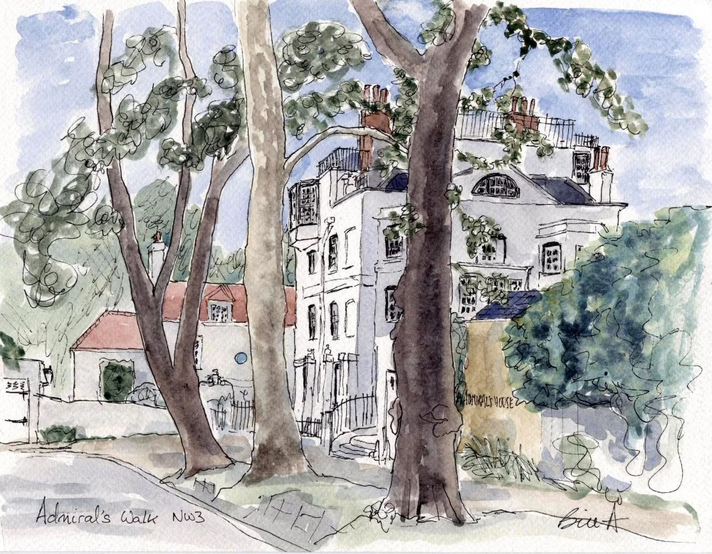 Admirals House (2010) watercolour 40x50cm mounted SOLD