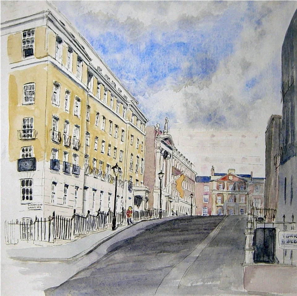 Little Adelphi (2012) watercolour 50x50cm framed SOLD