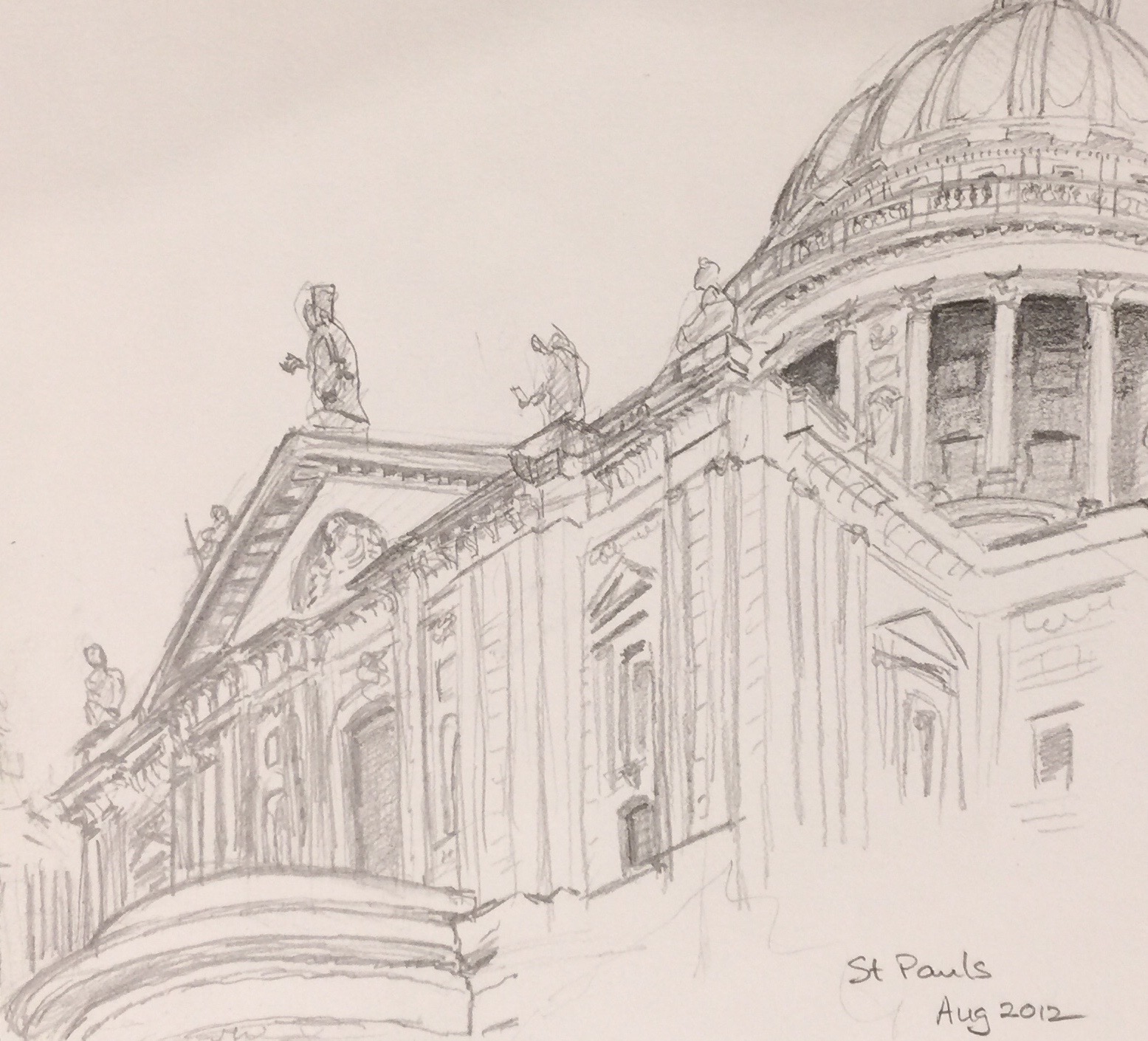 Passing St Paul's (pencil) SOLD