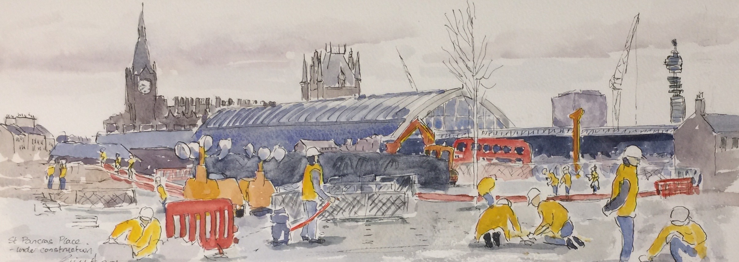 St Pancras Place Under Construction (watercolour) £180
