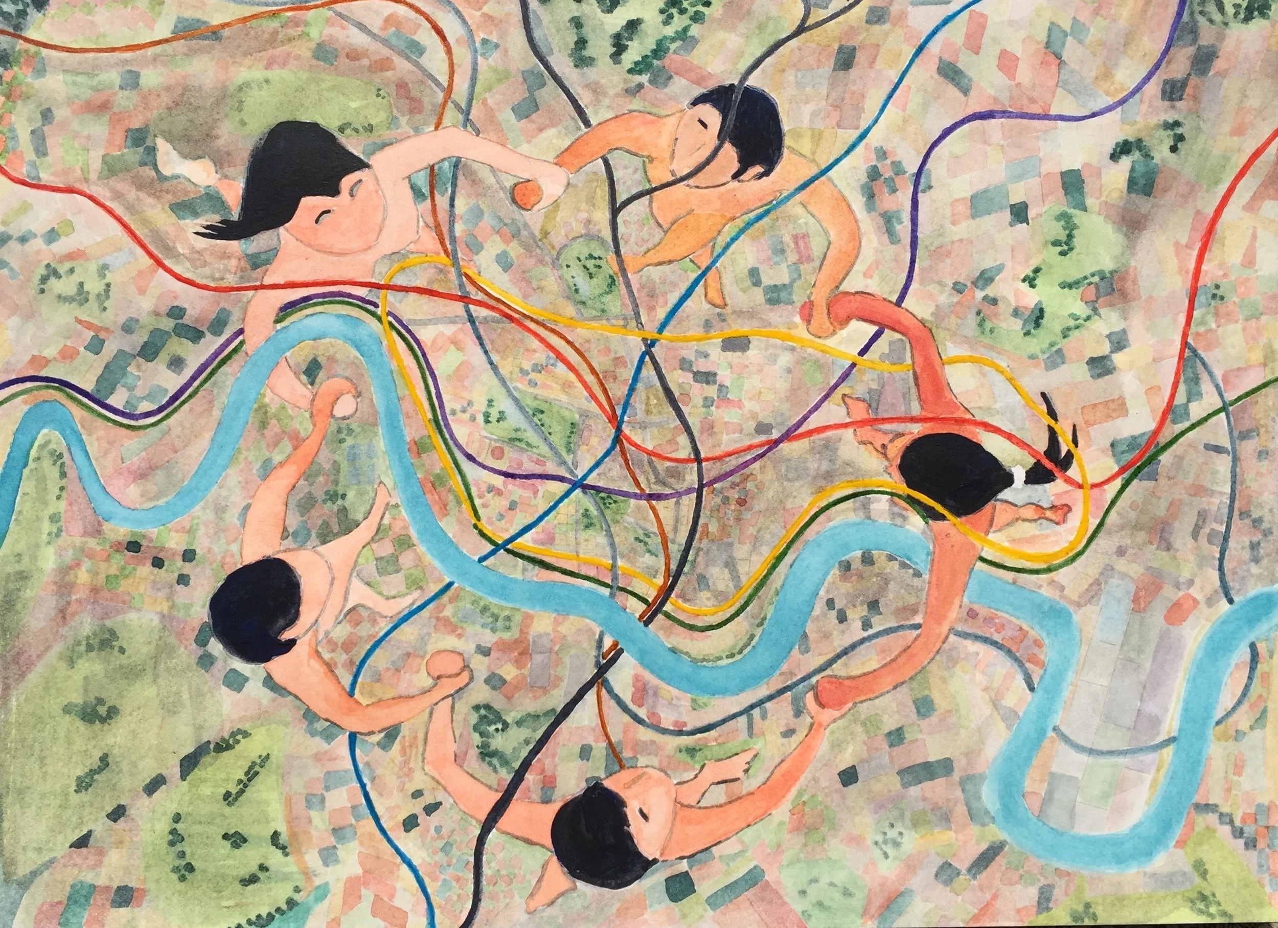 Dancing over all of London (watercolour) £265