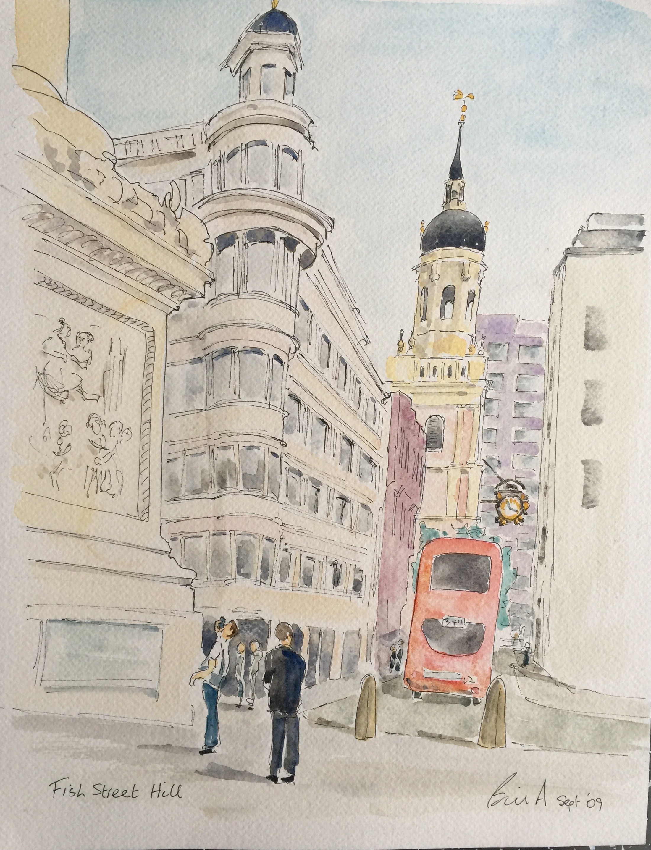Fish Hill Street (watercolour) £195