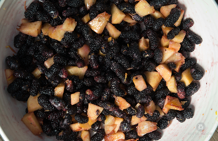 Ultimate Mulberry Peach Cobbler with Rosemary Topping