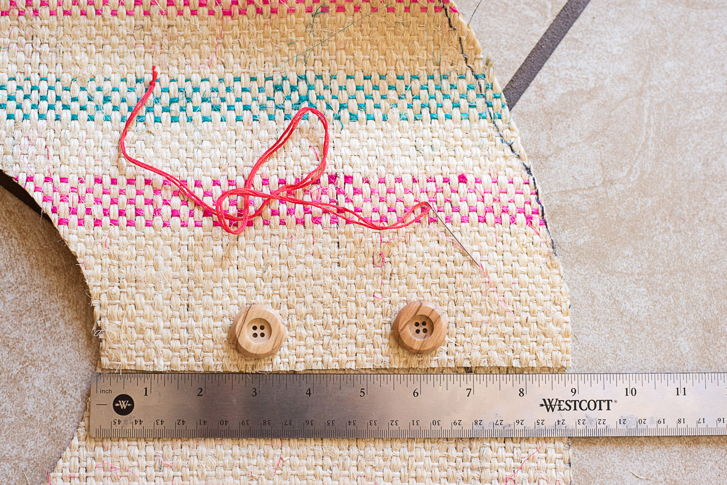 DIY Tabletop Christmas Tree Skirt from an Upcycled Burlap Coffee Sack