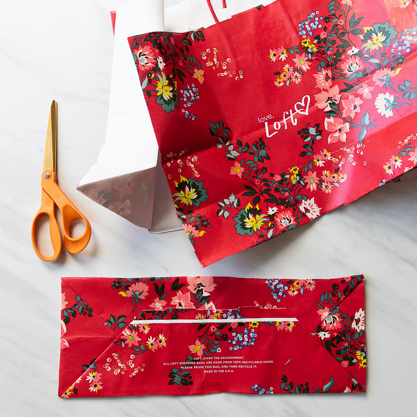 DIY 3D Wrapping Paper from Upcycled Shopping Bags — Compost and Cava