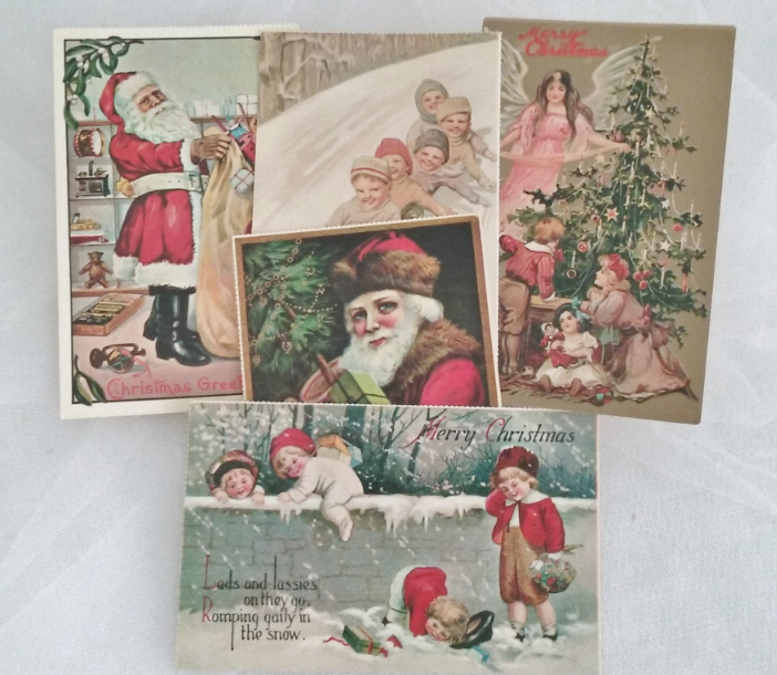 DIY Christmas Block Puzzle Made From Upcycled Vintage Postcards ...