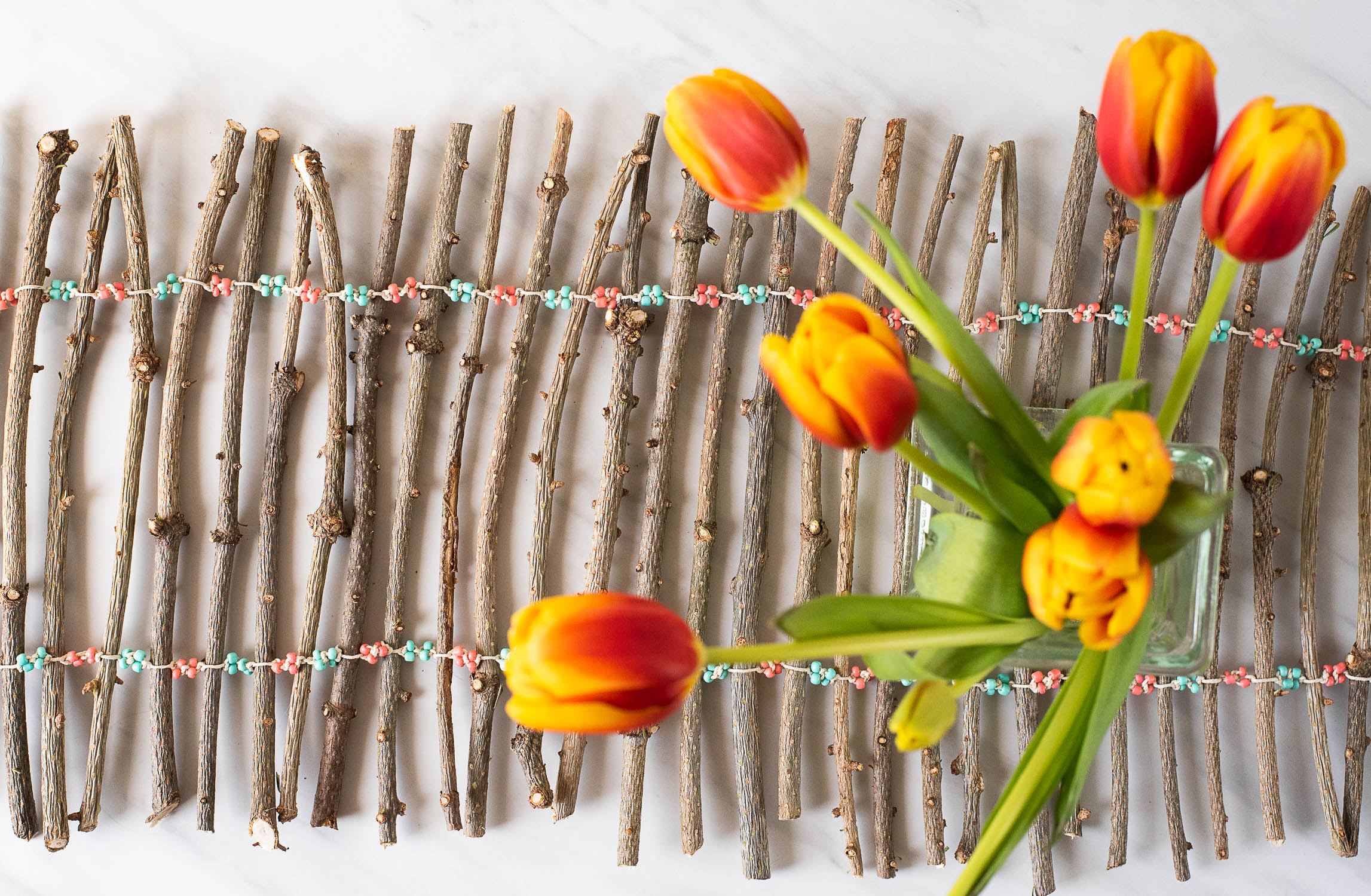 upcycle a christmas tree into a table runner