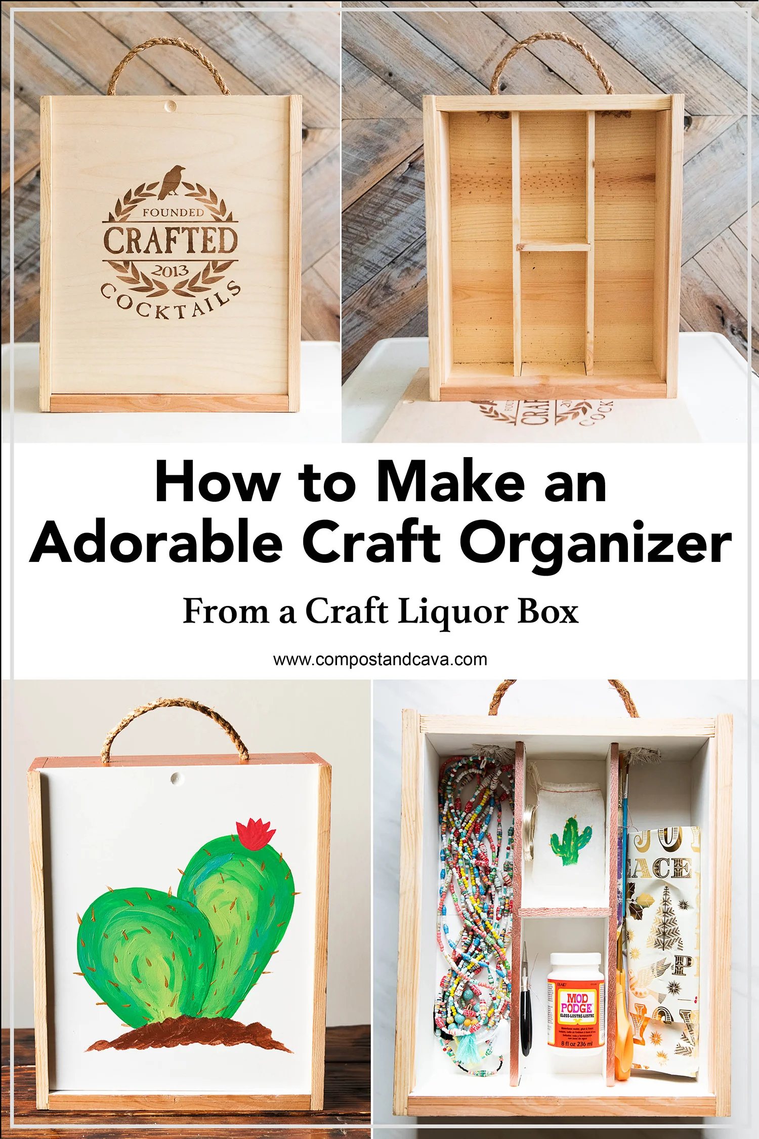 How to Upcycle a Craft Liquor Box into an Adorable Craft Organizer