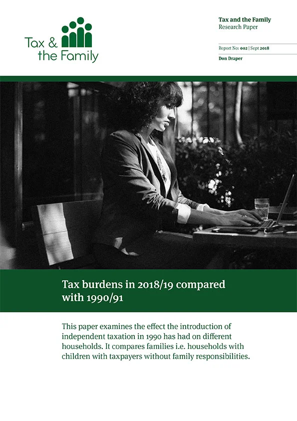 Tax burdens in 2018/19 compared with 1990/91