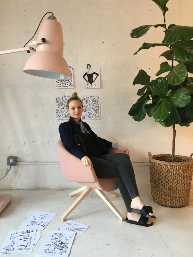 Katherine in her studio in NYC
