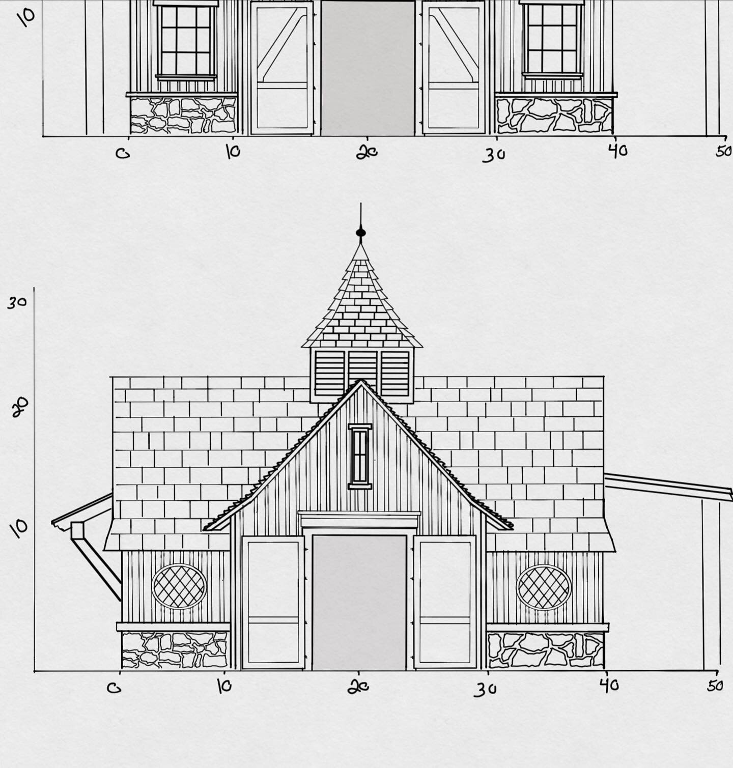 Designing with our clients.  This barn has taken on many shapes and forms before finally arriving at &ldquo;We love it.&rdquo;
Very excited to break ground for this wonderful family.