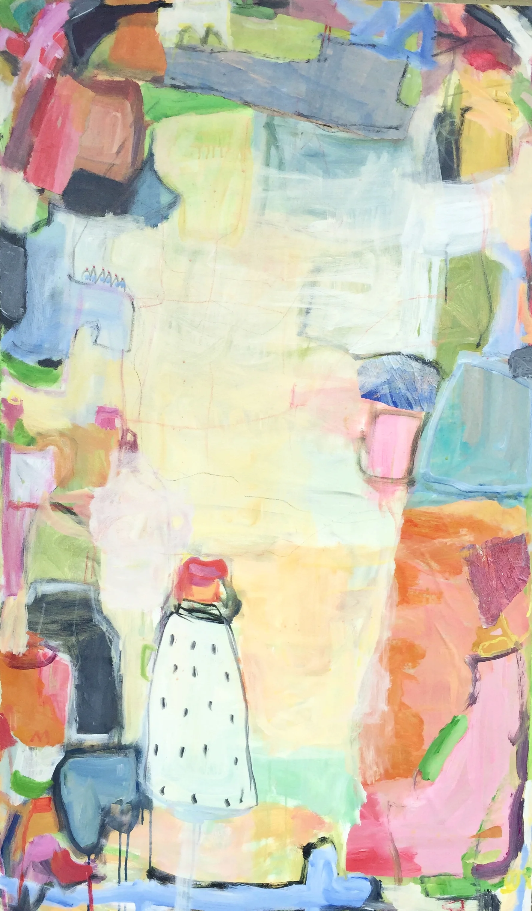 Traveling Circus II 36"x72" mixed media on canvas SOLD