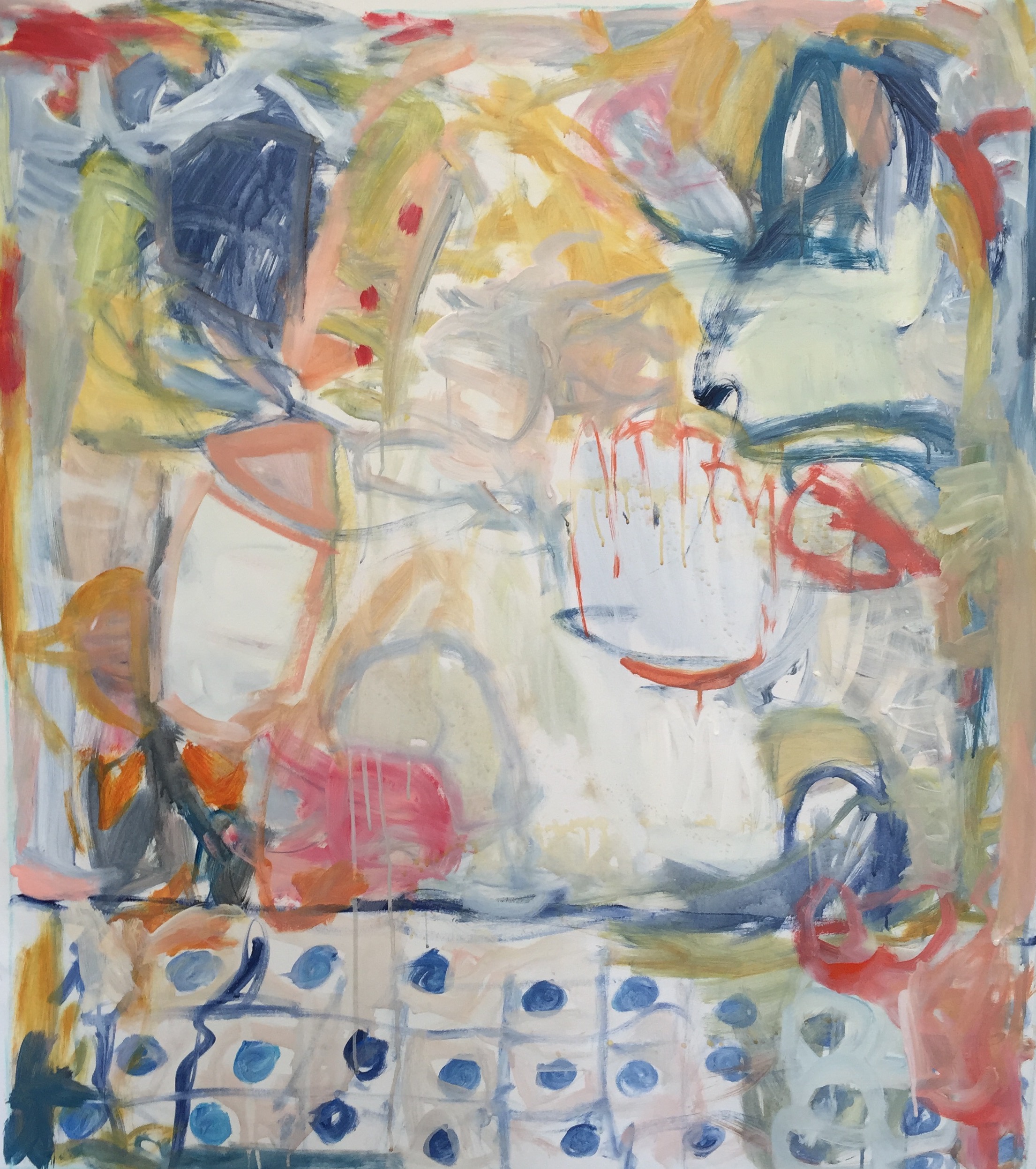 Picnic II 44"x38.5" mixed media on canvas SOLD | L Ross Gallery
