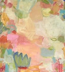 Lily Pad I 31 x 32.5 inches framed mixed media on paper SOLD | Blue Print Gallery