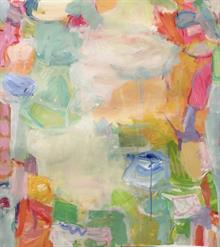 Lily Pad I 31 x 32.5 inches framed mixed media on paper SOLD | Blue Print Gallery