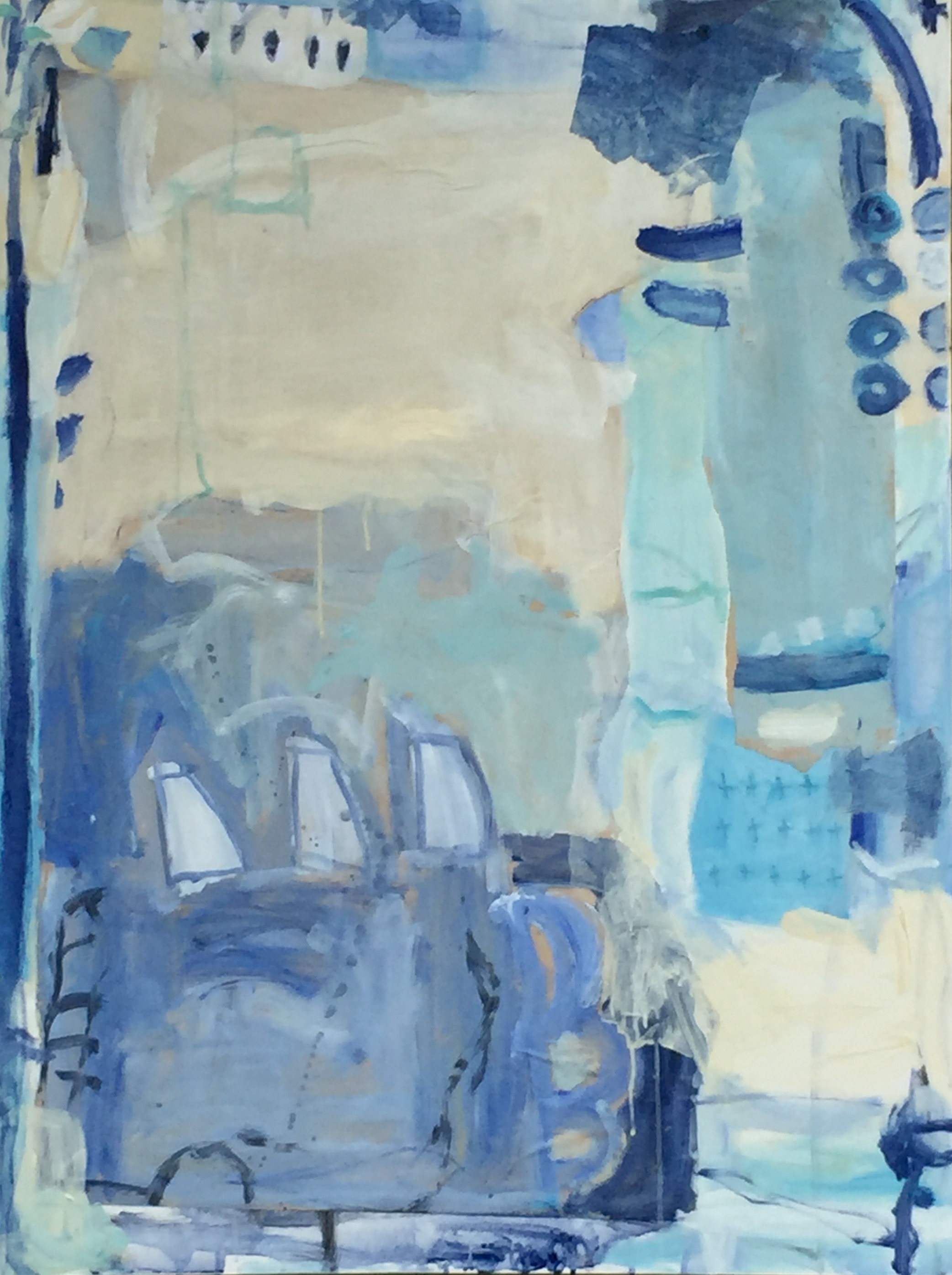Sydney Harbor I 36"x48" mixed media on canvas studio