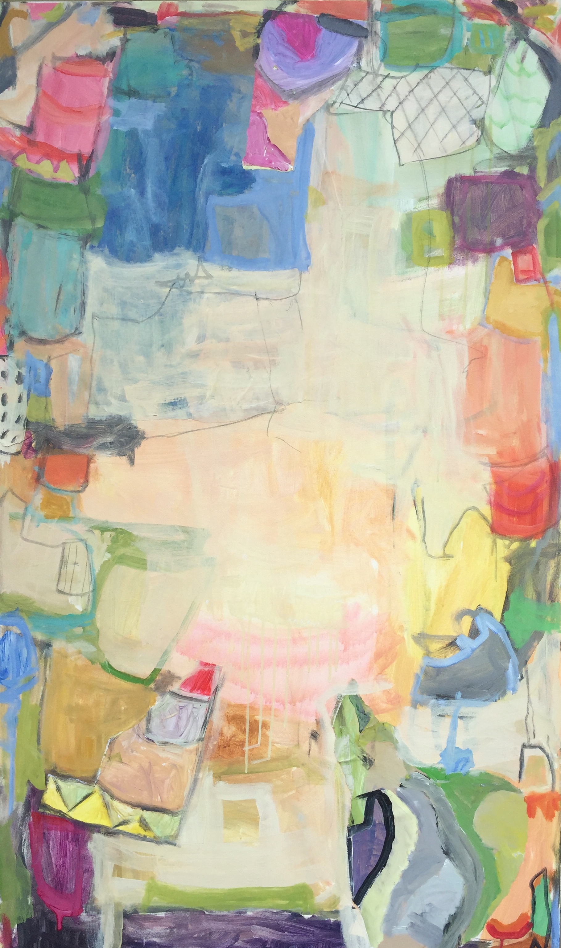Traveling Circus I 36"x60" mixed media on canvs SOLD