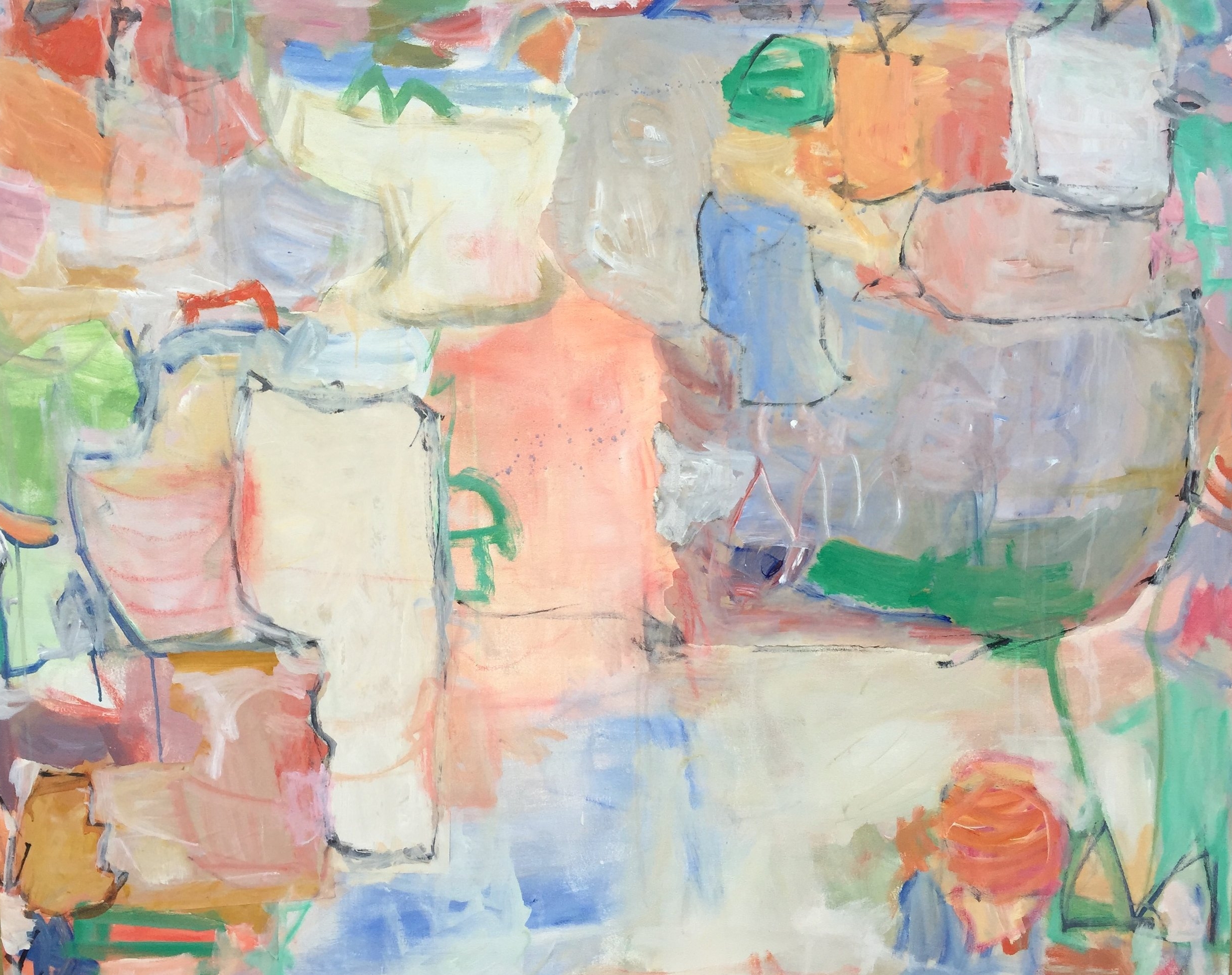 Jardin 48"x60" mixed media on canvas studio