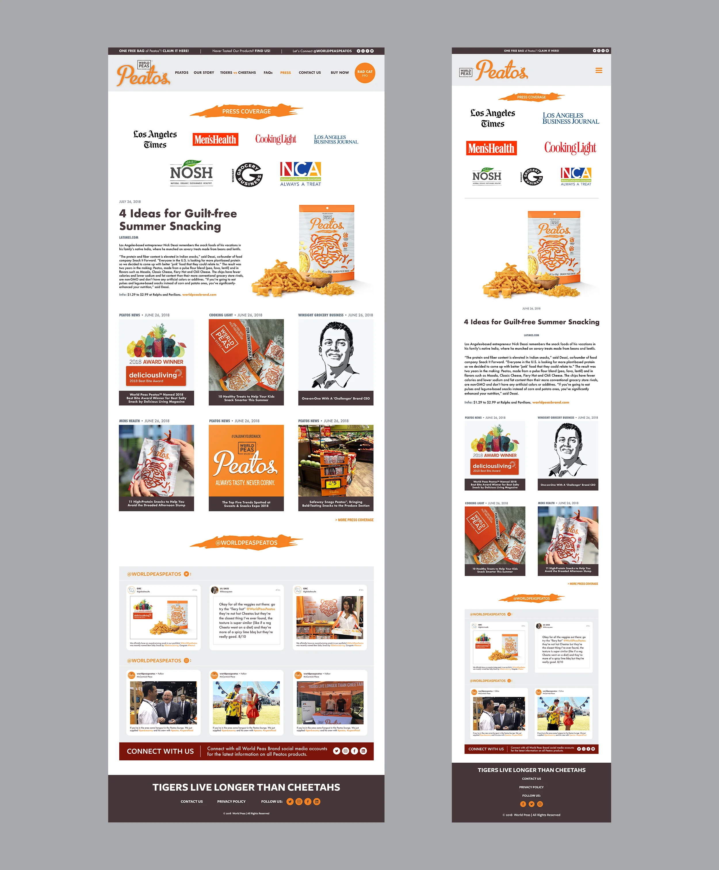 Front-end design for website media page and mobile UI. Photoshop CC.