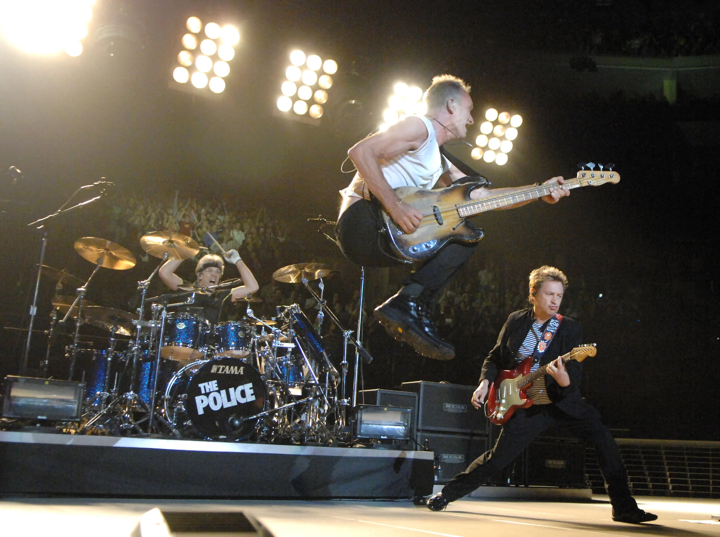 Stewart Copeland, Sting and Andy Summers of The PoliceThe Police in Concert at the Staples Center in Los Angeles - June 20, 2007Staples CenterLos Angeles, California United StatesJune 20, 2007Photo by Jeff Kravitz/FilmMagic.comTo license this image (14381835), contact FilmMagic.com
