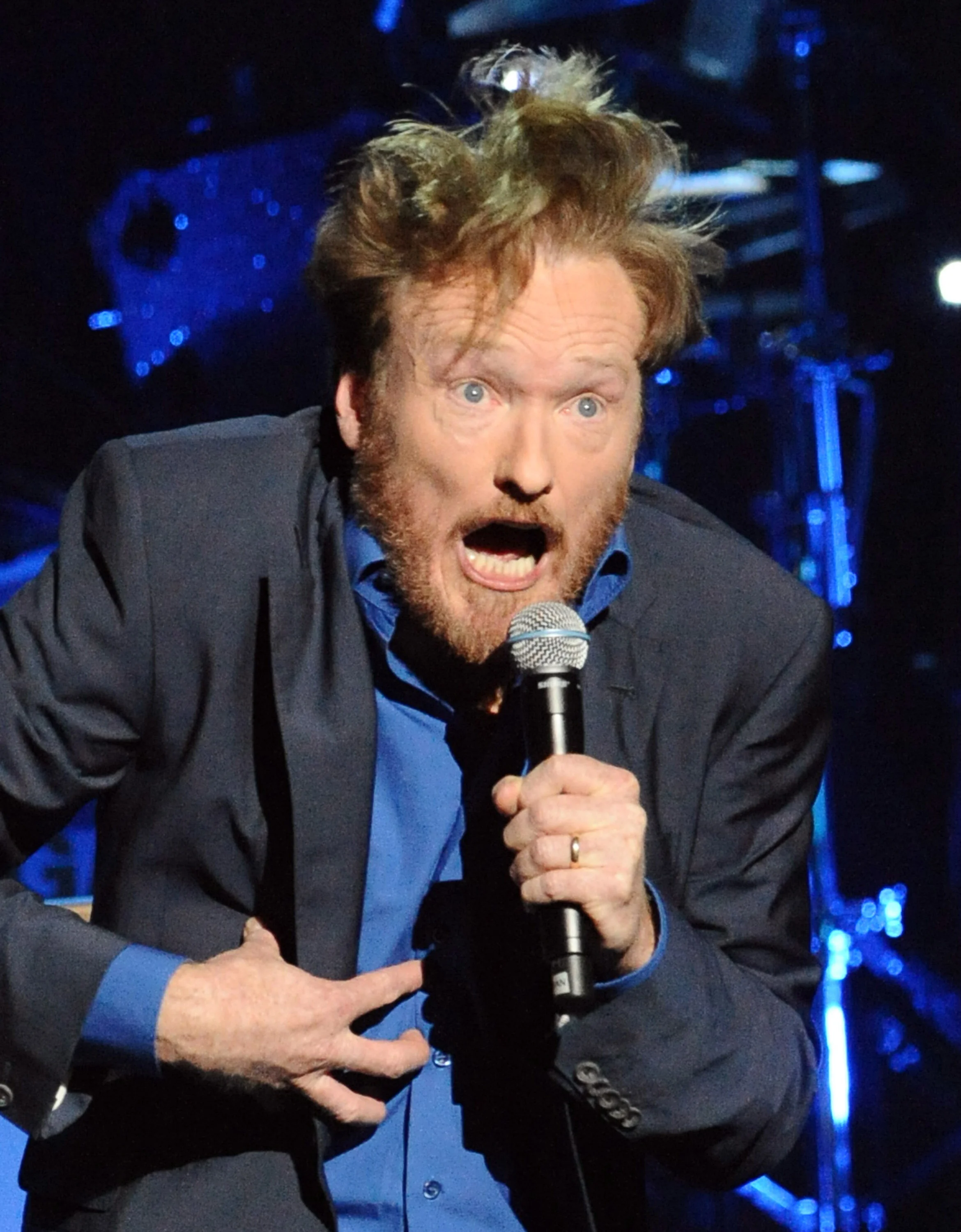 Conan O'Brien performs in concert at Gibson Amphitheatre on April 24, 2010 in Universal City, California.Conan O'Brien's "Legally Prohibited From Being Funny On TV" Comedy TourGibson AmphitheatreUniversal City, CA United StatesApril 24, 2010Photo by Jeff Kravitz/FilmMagic.comTo license this image (60264512), contact FilmMagic.com
