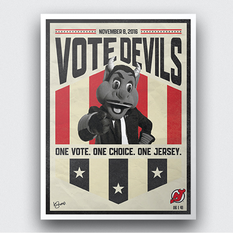 new jersey devils game day poster