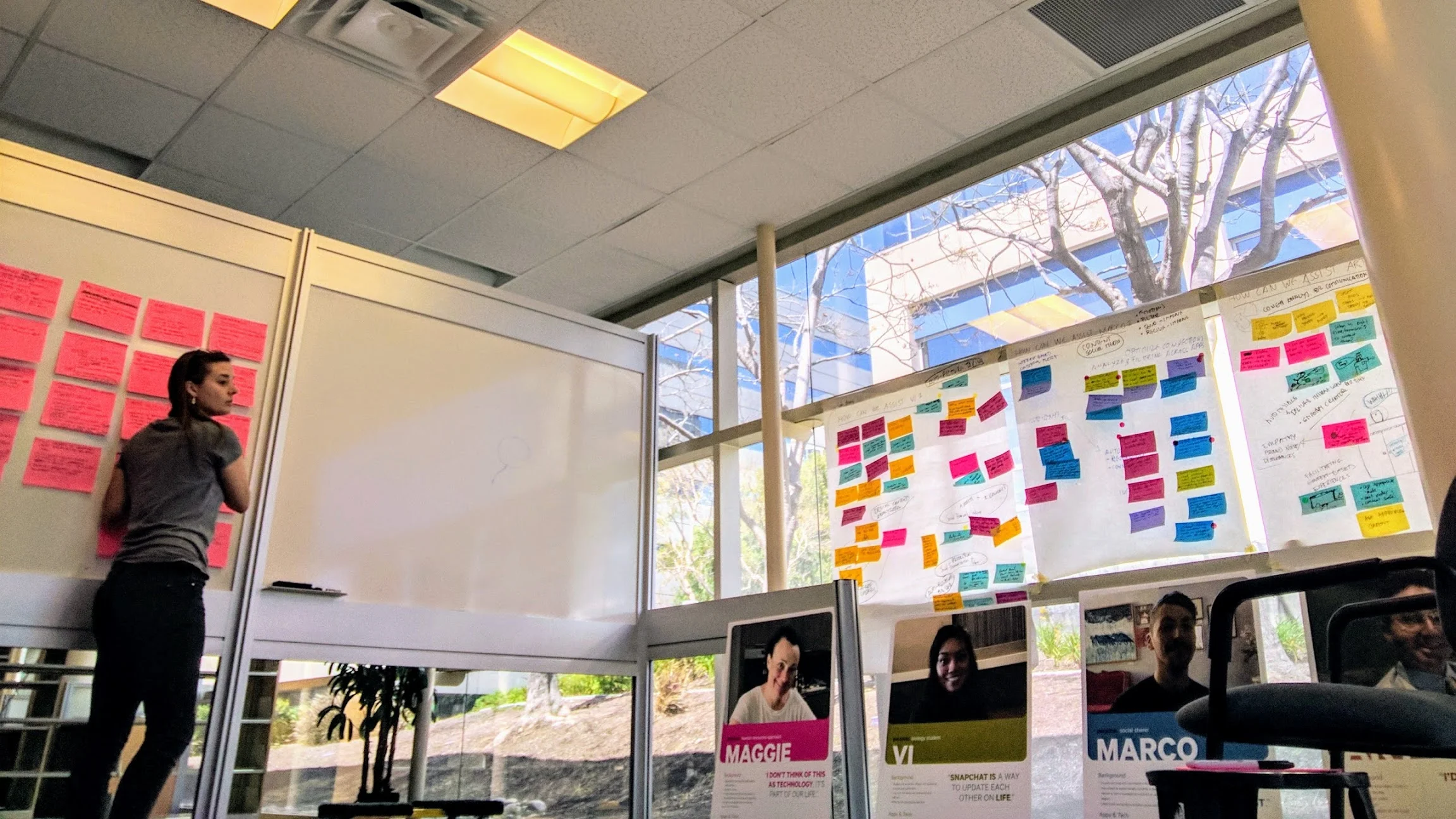 A photo of me sorting, ranking, and expanding upon concepts generated by our group brainstorm.