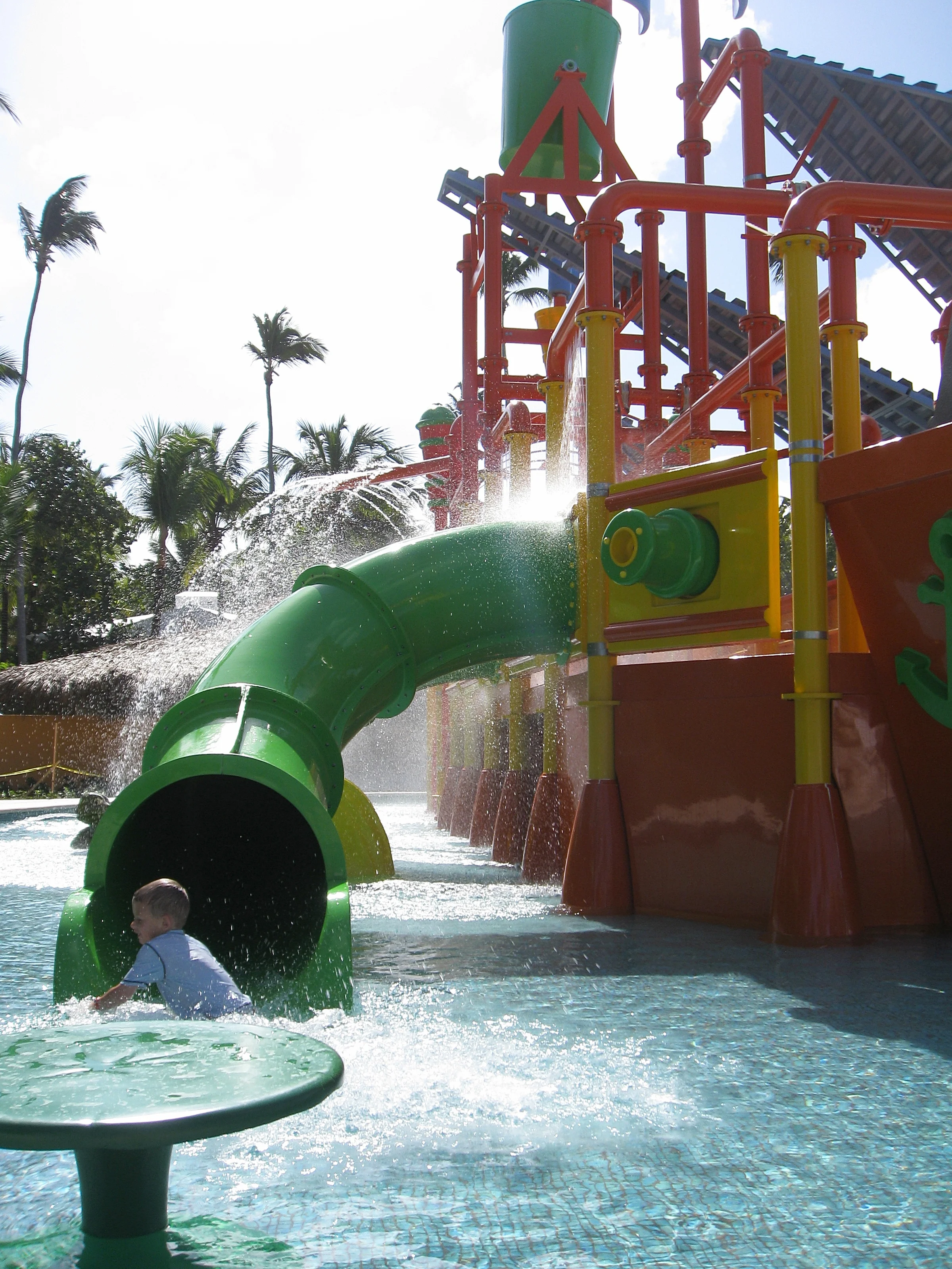 Kiddie pool with requisite drowning bucket, I mean, dumping bucket.