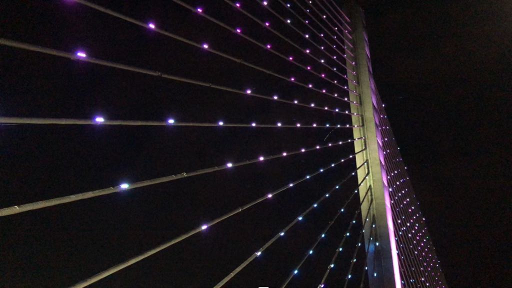 The lighted bridge in Bucaramanga called the “Puente de la Novena.”