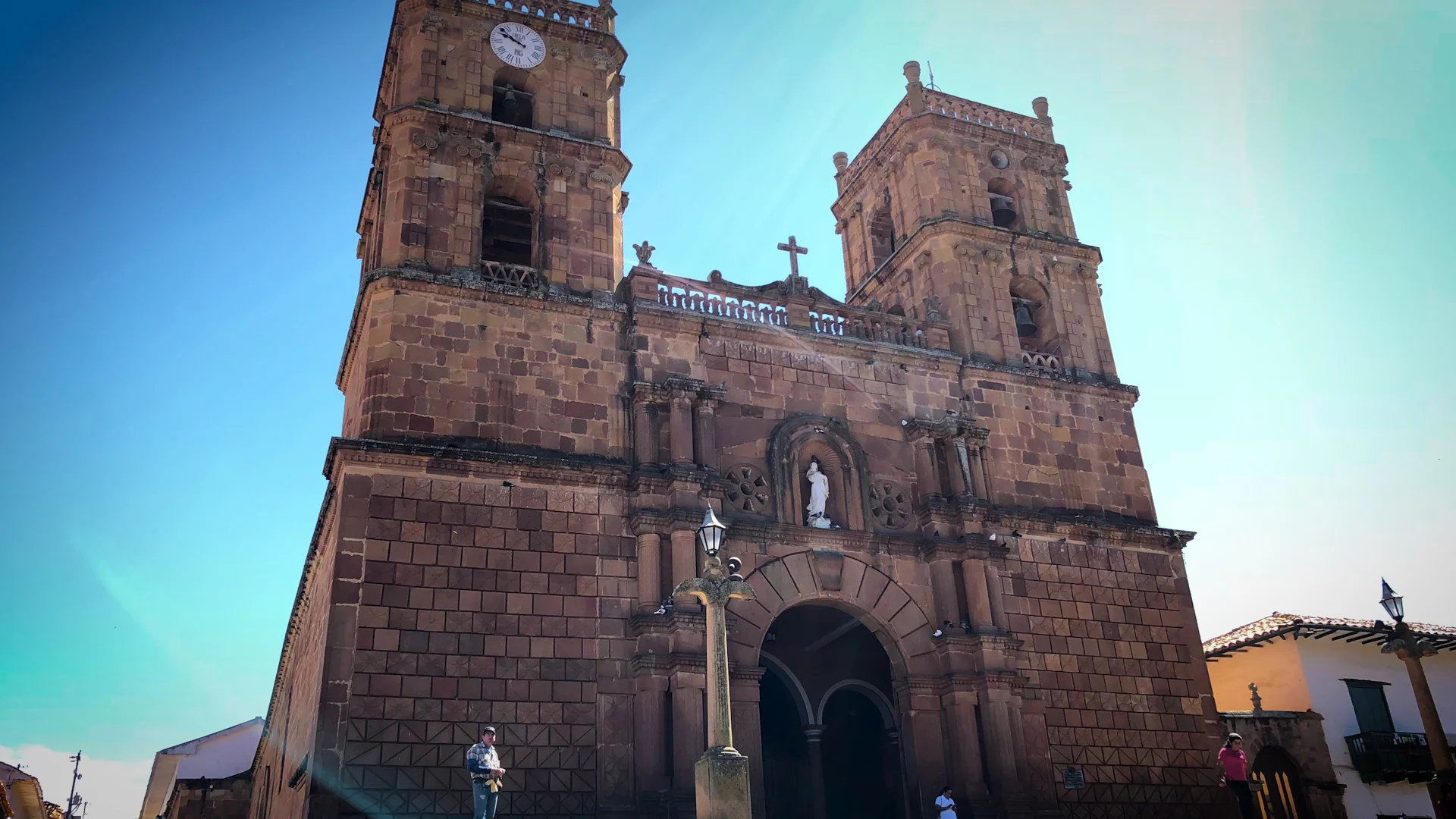 Church in the town square of Barichara.