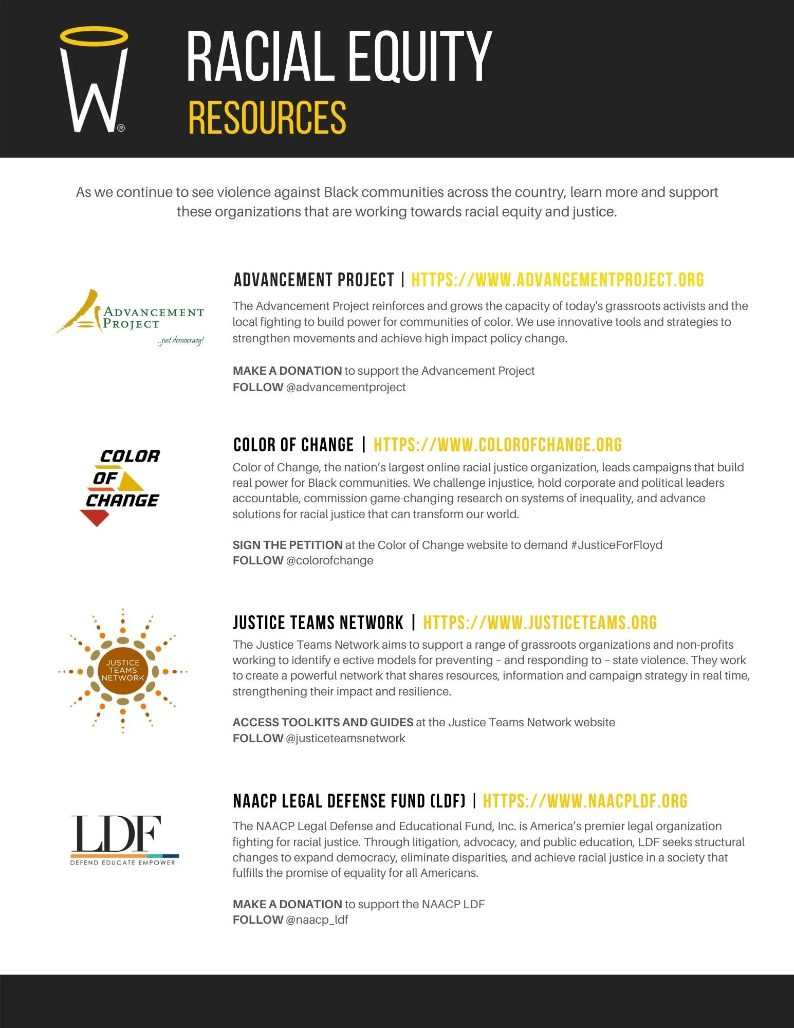 Blackouttuesday Helpful Resources To Support The Fight To End System Racism Why Not You Foundation