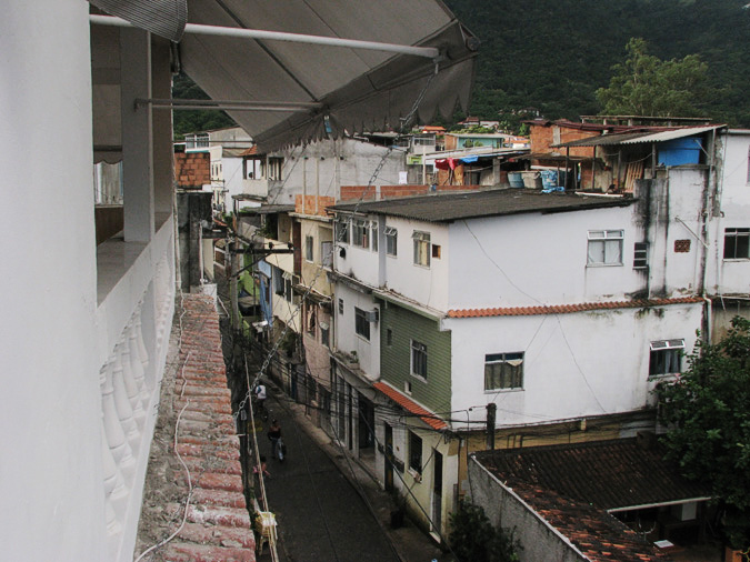 View from my window looking left along the wall of my room onto the neighborhood