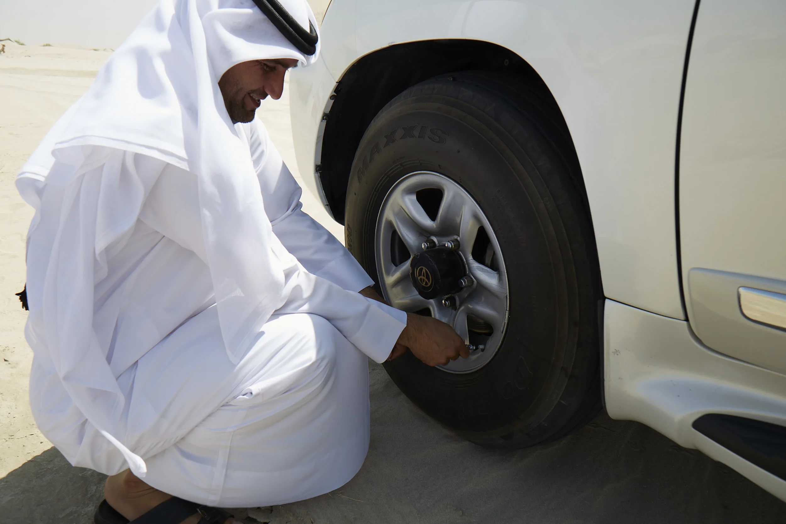 Amir, deflating the tires to 10PSI