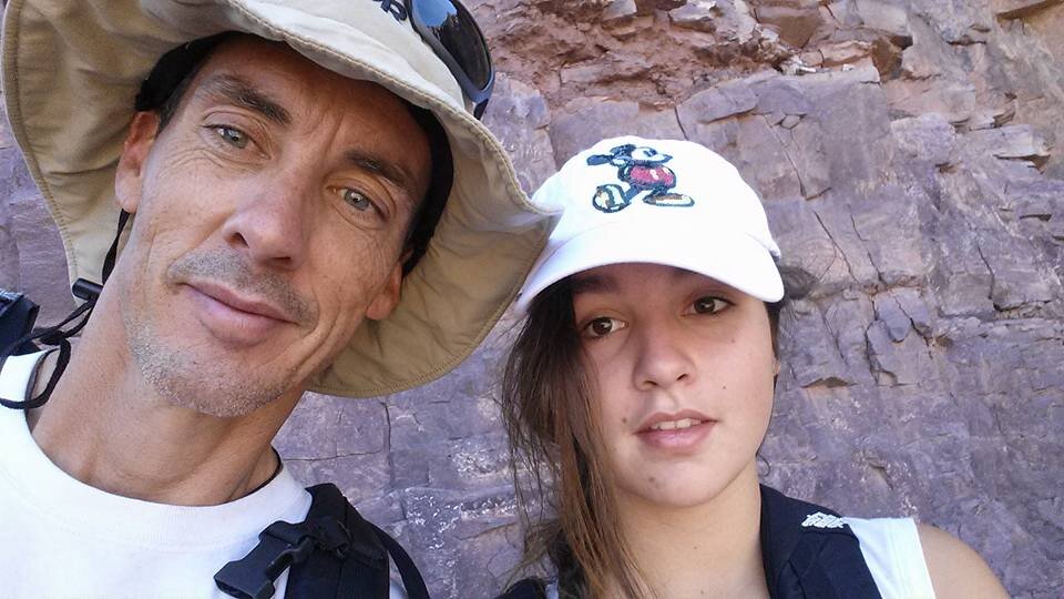 Steve and Maggie on our family hike into the Canyon on August 19, 2014, when life was beautiful, innocent, and full of hope. We miss you so much Maggie Schmidt.