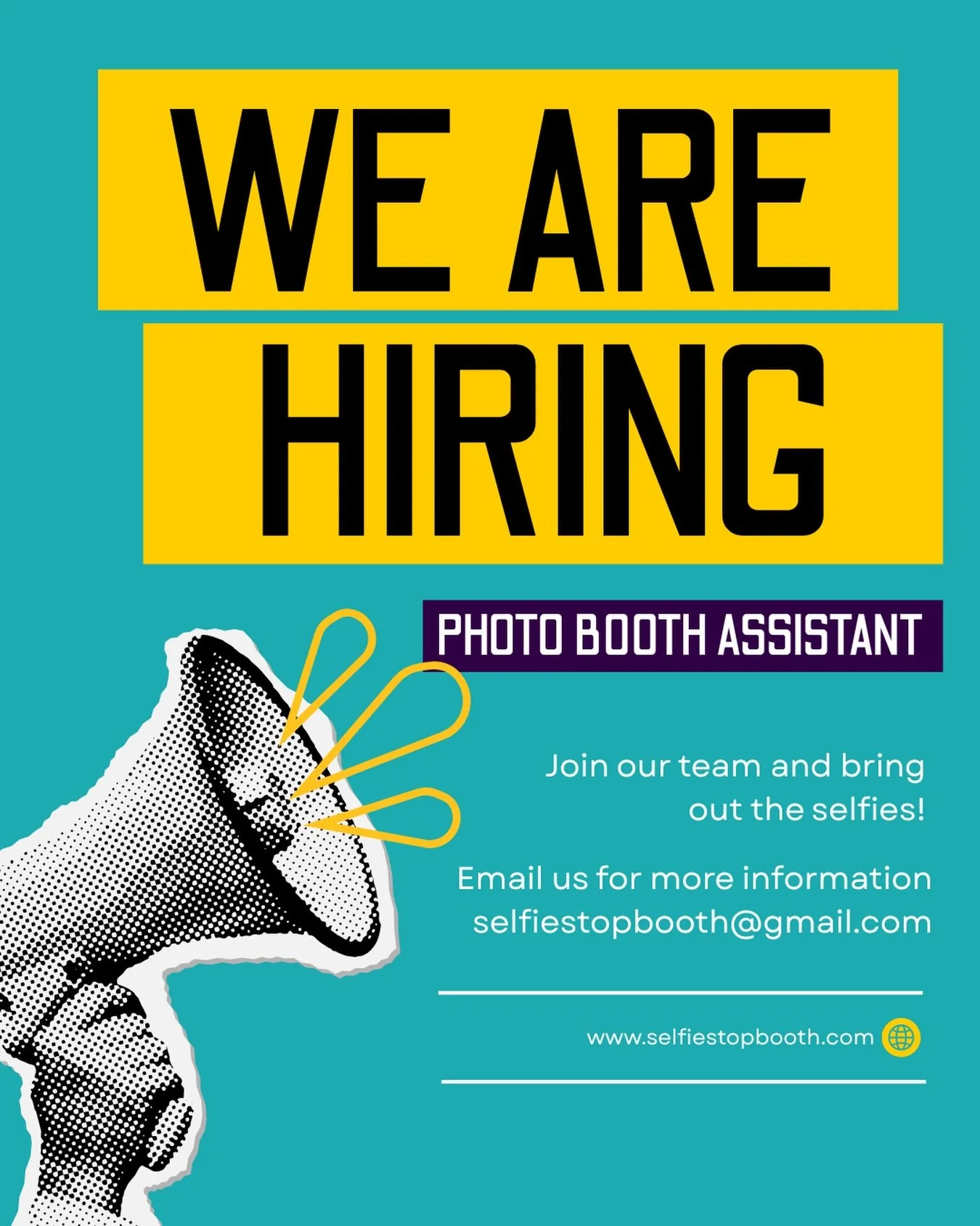 📢 Selfie Stop is hiring! Looking for a lead photo booth assistant to help with events. DM or email us for more details. 

#photobooth #chattanoogajobs #chattanoogaweddings #selfiestop