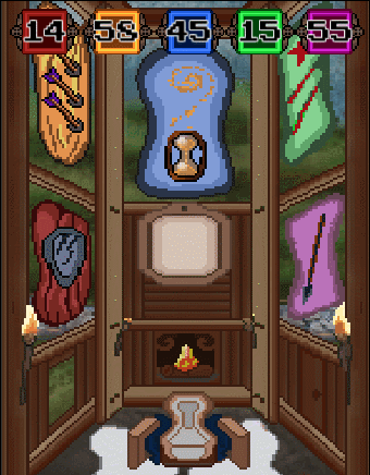 After Buying a certain amount of skills your throne room will start to become more decadent. Eventually you will have a throne room fit for a king.