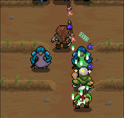 We created a new healing VFX too. The ancient healer can jump in front of a unit shielding it from attacks and healing it at the same time. (health bars are the little blue bottles)