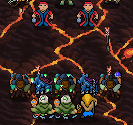 I created a lighting effect for the legendary lugh this week. He is able to hit two units in front of him and two units diagonal to the last unit. The units furthest away receive critical damage.