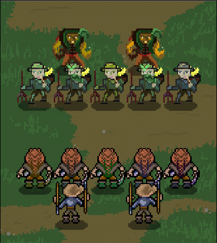 We think this gif was popular because it shows a very clear strategy. The spearwomen can attack over 1 unit so they are used to attack the healers in the back of the enemy line.